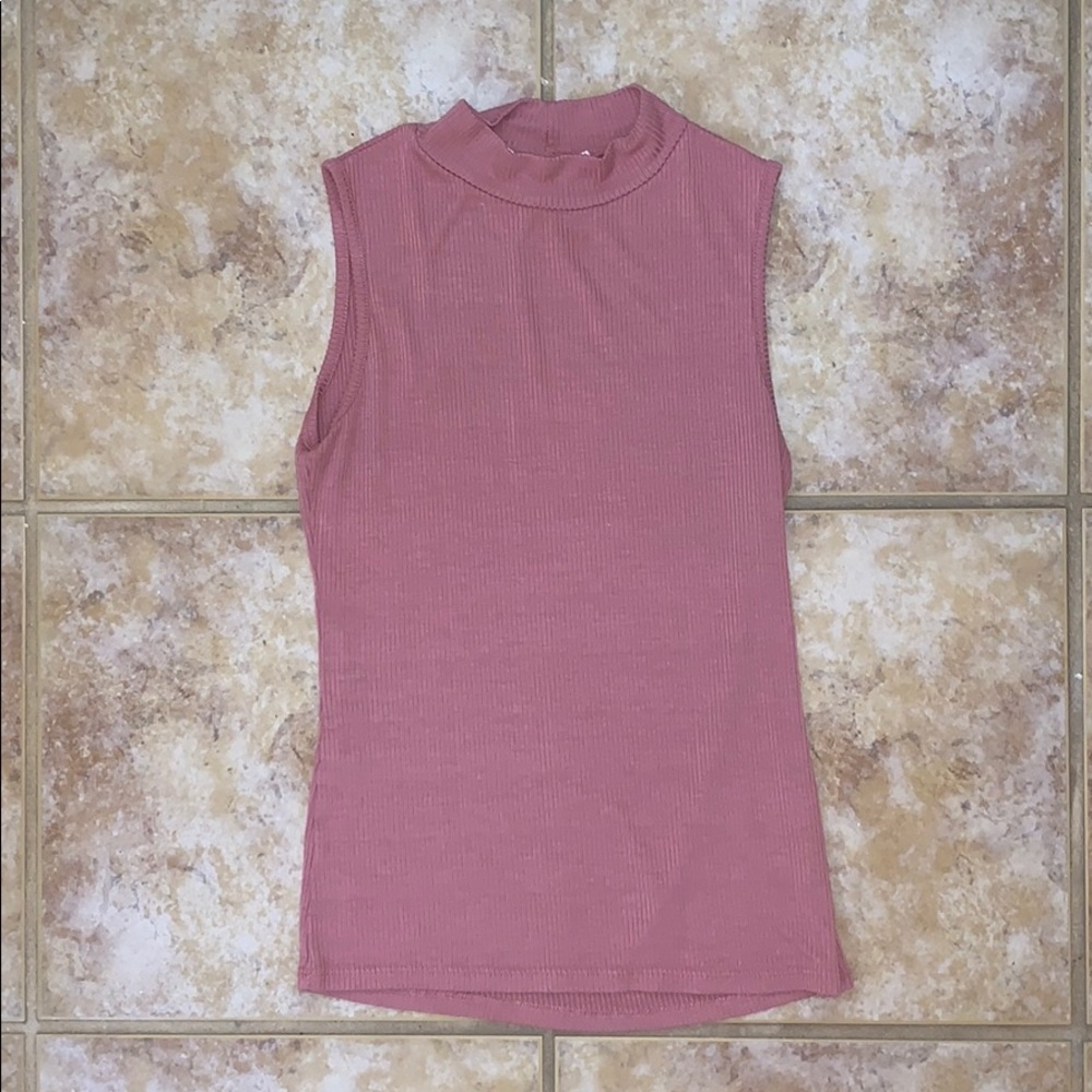Pink Tank Top with high neck